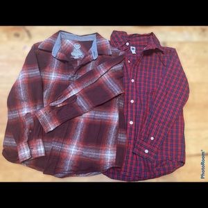 Boys red button down shirts longsleeve